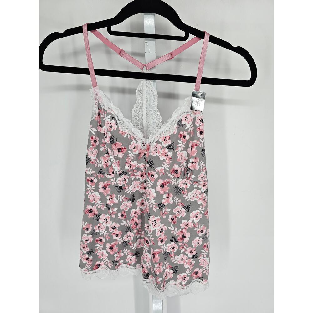 Y2K Marilyn Monroe Intimates Sz M Pajama Shity Gray Pink Floral NEW